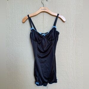 Coquette Black lingerie slip dress